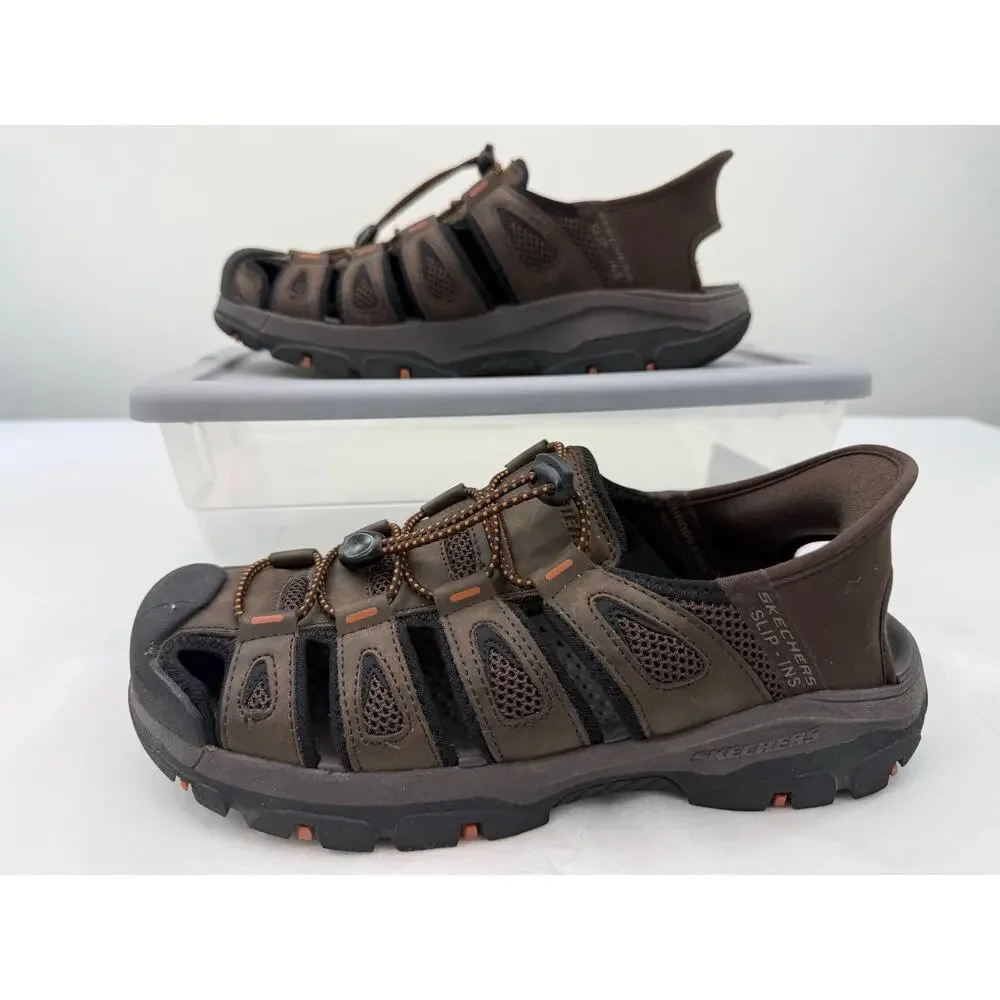 Skechers Slip-ins Tresmen Fisherman Sandals Brown Extra Wide Men’s Size 7 4E